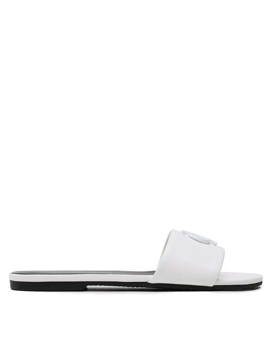 Calvin Klein Jeans Papucs Calvin Klein Jeans Flat Sandal Slide Hw YW0YW00952 Fehér