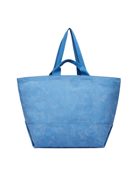 Tommy Jeans Geantă Tommy Jeans Wavy Flag Canvas Tote Bag AW0AW18466 Albastru
