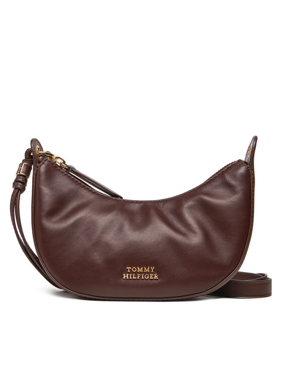 Tommy Hilfiger Τσάντα Tommy Hilfiger Moon Leather Mini Crossover AW0AW17466 Καφέ