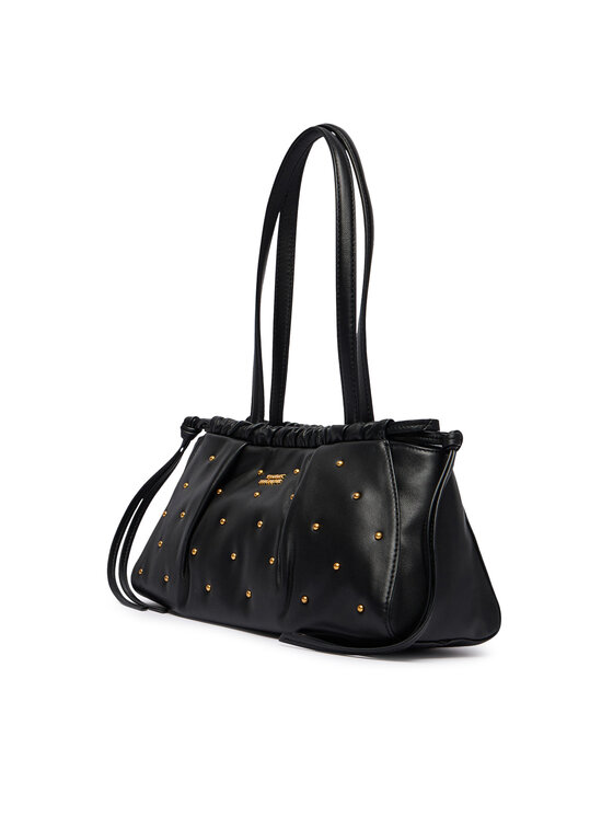 Tommy Hilfiger Дамска чанта Tommy Hilfiger Soft Leather Shoulder Bag Studs AW0AW19338 Черен