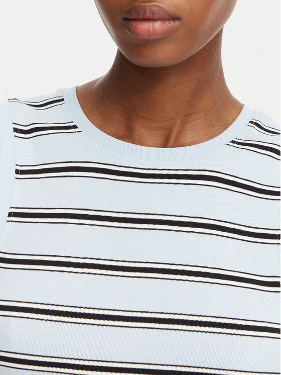 Tommy Hilfiger Tommy Hilfiger Felső Multistripe WW0WW50025 Kék Slim Fit
