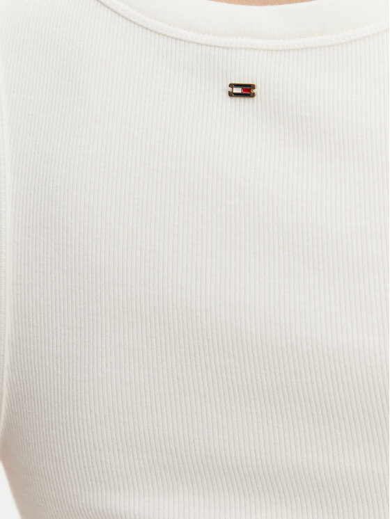 Tommy Hilfiger Tommy Hilfiger Top Henley WW0WW43920 Blanco Slim Fit