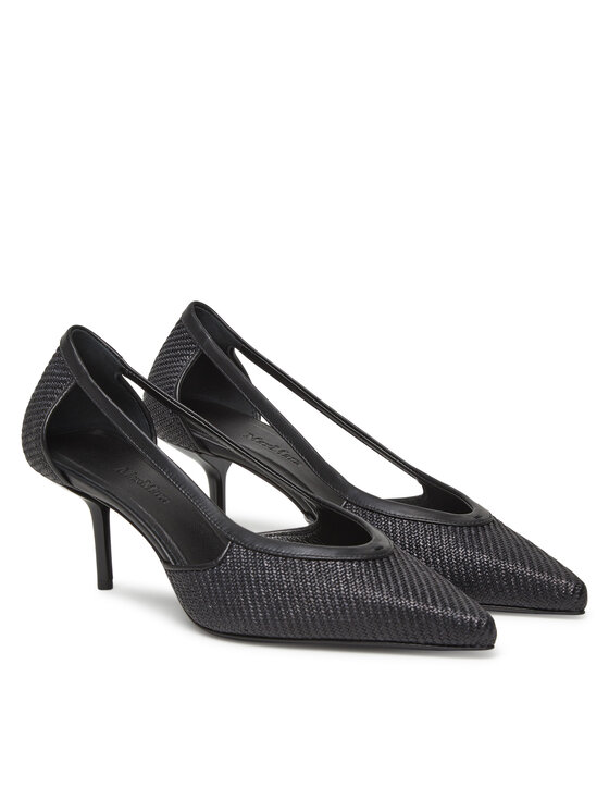 Max Mara Pantofi cu toc subțire Max Mara Strawpump 2514521312600 Negru