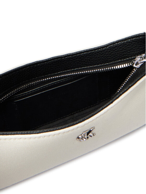 Calvin Klein Ročna torba Calvin Klein Ck Canvas Small Shoulder Bag LV04F3347G Bela