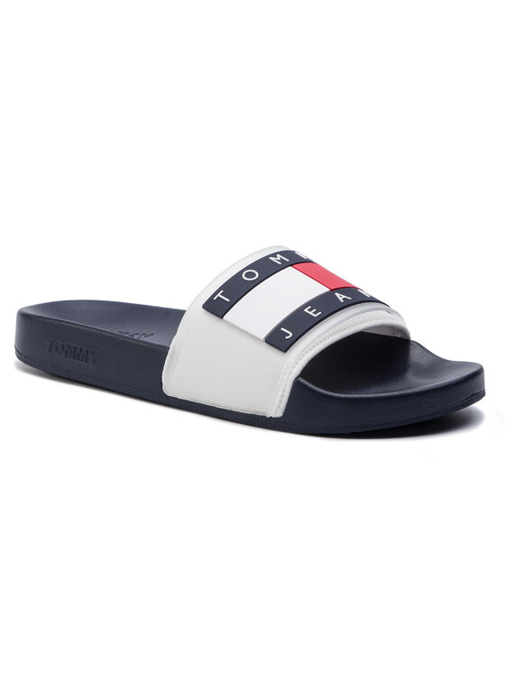 Tommy Jeans Klapki Tommy Jeans Translucent Flag Pool SLide EM0EM00292 Biały