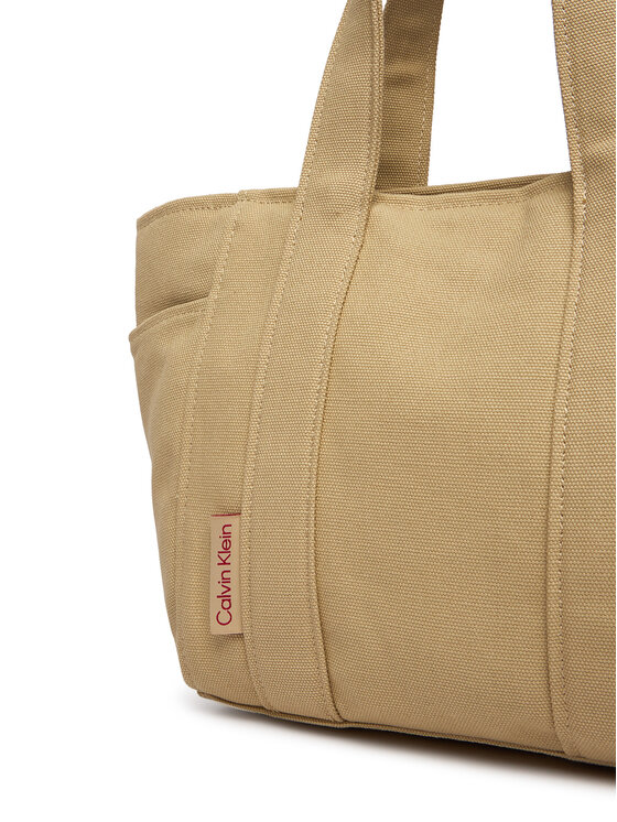 Calvin Klein Borsetta Calvin Klein Webbing Strap Canvas Small Tote LV04F3384G Beige