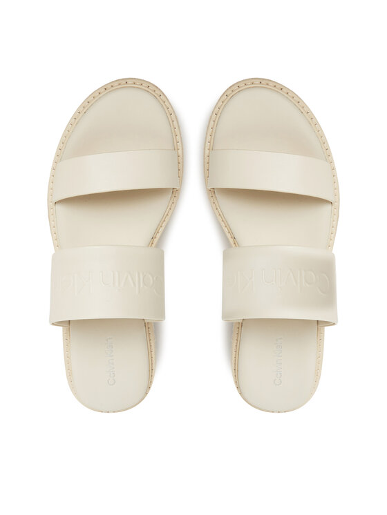Calvin Klein Espadrile Calvin Klein Flatform Wedge Slide - He HW0HW02374 Écru