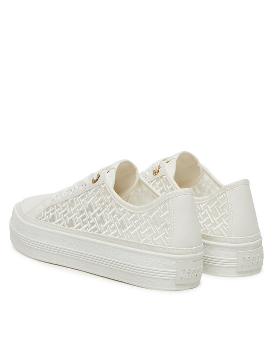 Tommy Hilfiger Laisvalaikio batai Tommy Hilfiger Vulc Embroidered Sneaker FW0FW08685 Balta