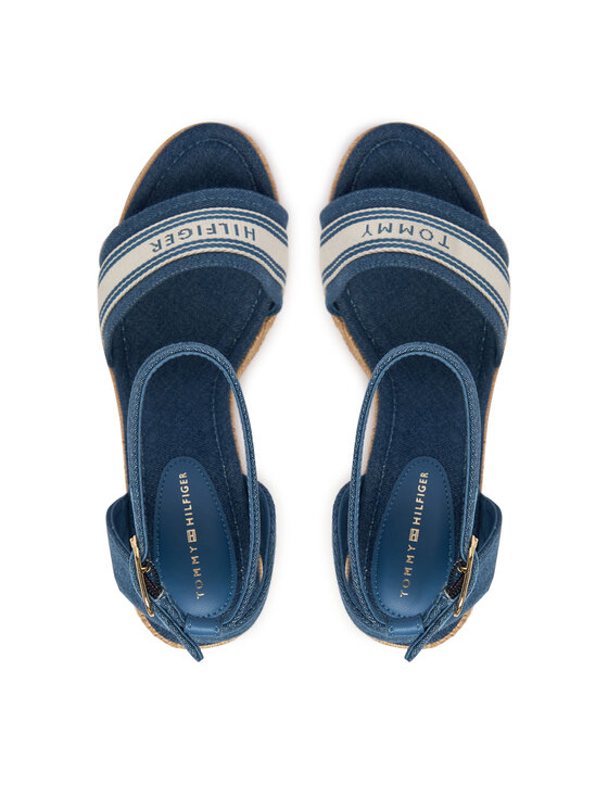 Tommy Hilfiger Espadrilės Tommy Hilfiger High Wedge Espad Webbing FW0FW09342 Mėlyna