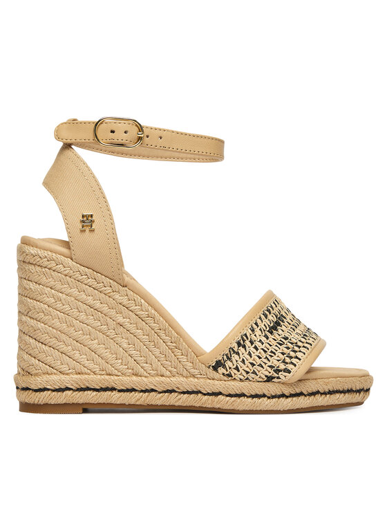 Tommy Hilfiger Espadryle Tommy Hilfiger High Wedge Espad FW0FW09471 Beżowy jasny