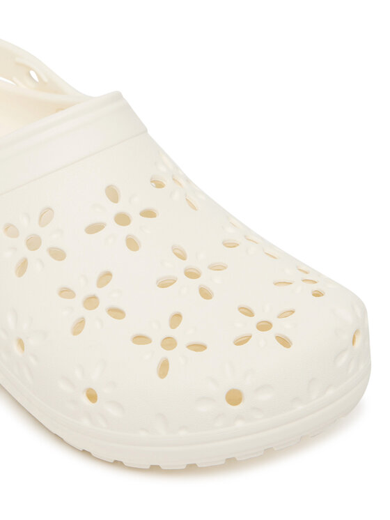 Crocs Klapki Crocs Classic Floral Cut-Out Clog 210927 Écru