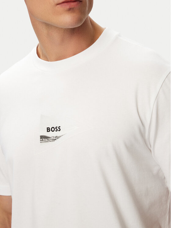 BOSS BOSS Camiseta TS_Network Photo 50564740 Blanco Regular Fit