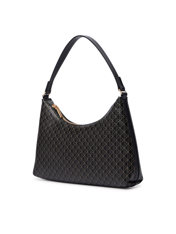 Calvin Klein Ročna torba Calvin Klein Emblem Aop Small Shoulder Bag LV04F3889G Črna