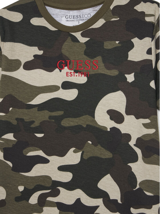 Guess Guess T-shirt L5YI19 K8HM4 Kaki Regular Fit