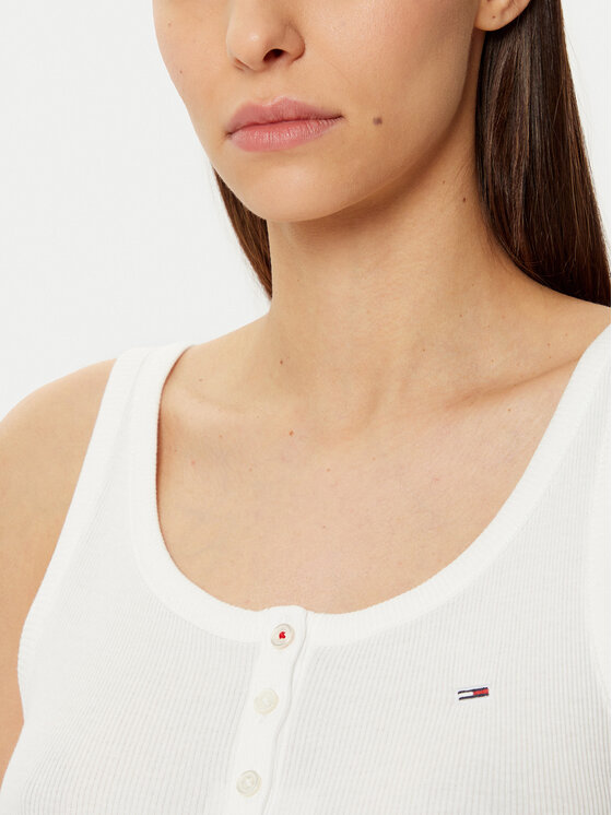 Tommy Jeans Tommy Jeans Felső DW0DW19492 Fehér Slim Fit
