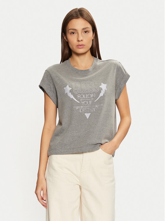 Guess Guess Футболка W5RI06 I3Z14 Сірий Regular Fit