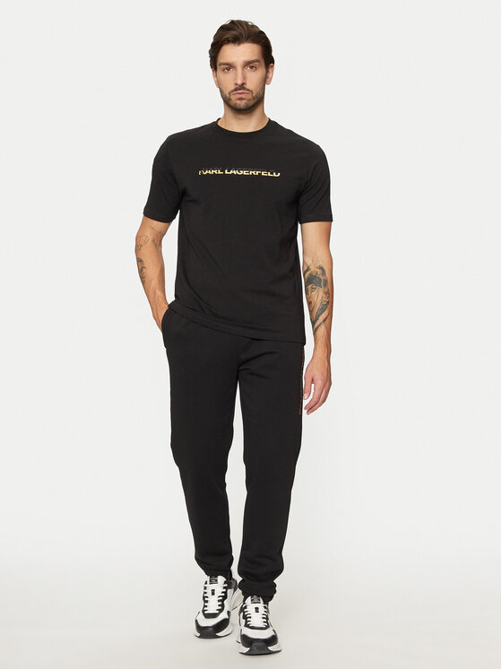 KARL LAGERFELD KARL LAGERFELD Marškinėliai 755462 551235 Juoda Regular Fit