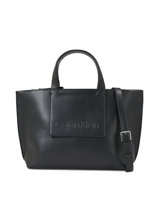 Calvin Klein Geantă Calvin Klein Ck Set Tote Medium K60K611077 Negru