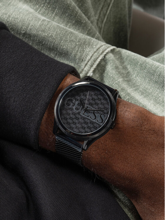 Guess Ročna ura Guess Reputation GW0710G3 Črna