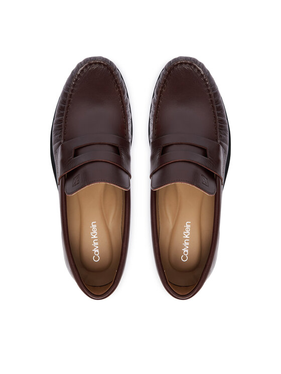 Calvin Klein Loaferke Calvin Klein Ess Rubber Loafer Wr Pol Lth HM0HM02171 Temno rjava