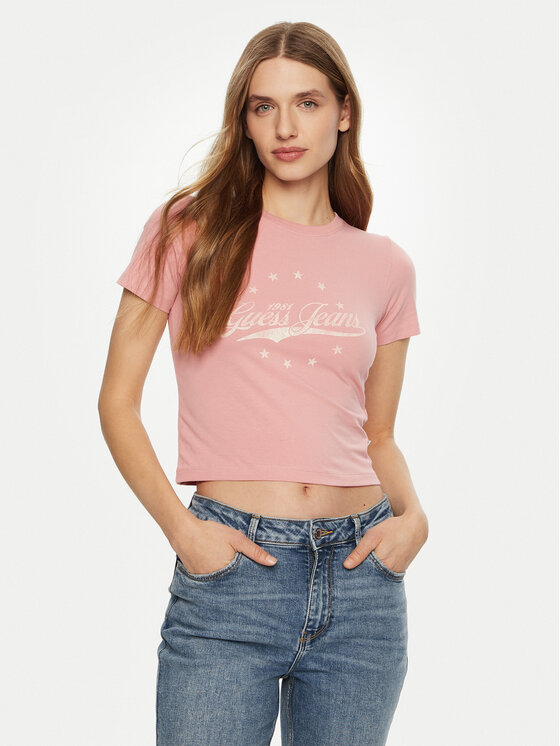 Guess Jeans Guess Jeans Футболка W5RI59 J1314 Рожевий Regular Fit