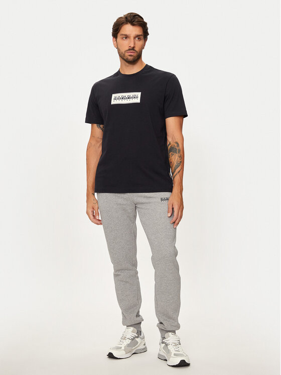 Napapijri Napapijri T-shirt S-box Logo NP0A4I3L Nero Regular Fit