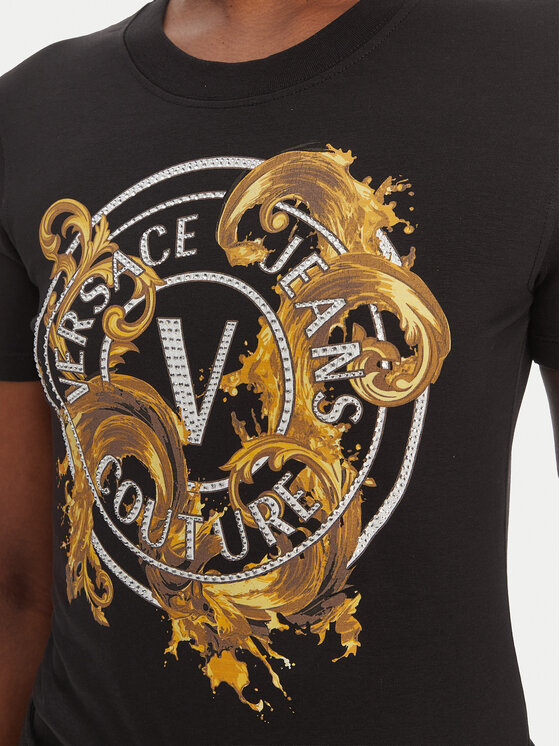 Versace Jeans Couture Versace Jeans Couture Camiseta 80HAHE01 CJ02E Negro Slim Fit