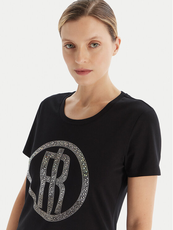 Fracomina Fracomina Camiseta FP25WT3004J40108 Negro Regular Fit