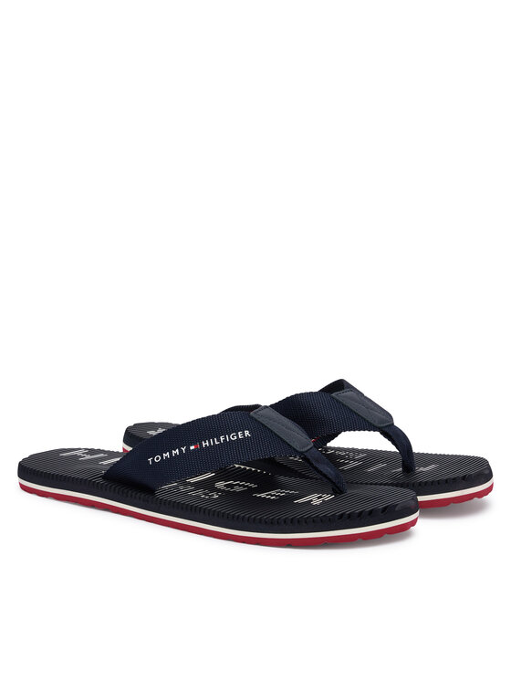 Tommy Hilfiger Šlepetės per pirštą Tommy Hilfiger Massage Beach Sandal FM0FM06006 Tamsiai mėlyna