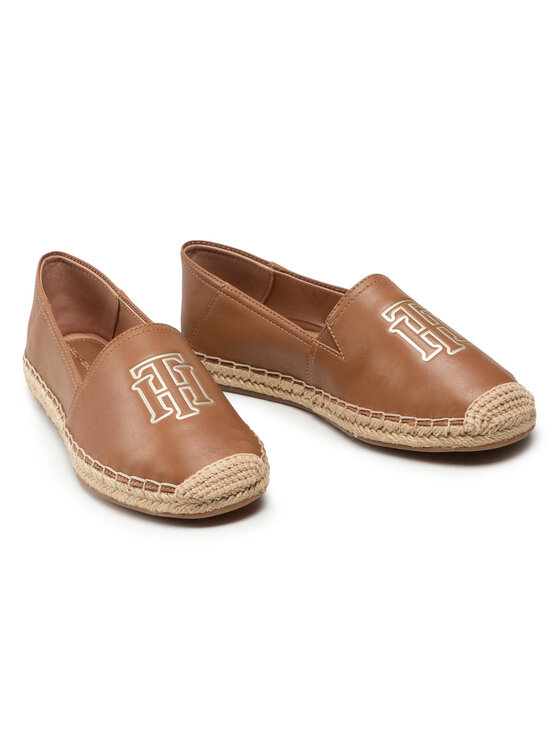 Tommy Hilfiger Alpargatas Tommy Hilfiger Feminine Leather Espadrille FW0FW05653 Marrón