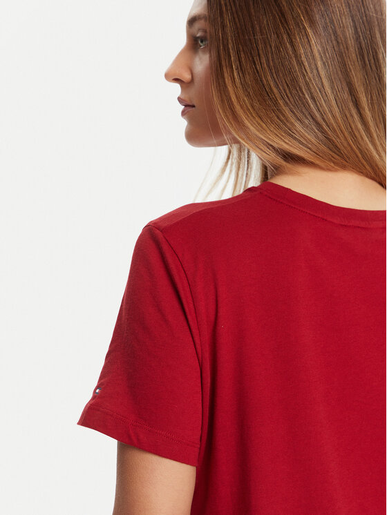 Tommy Hilfiger Tommy Hilfiger Camiseta WW0WW40276 Rojo Regular Fit
