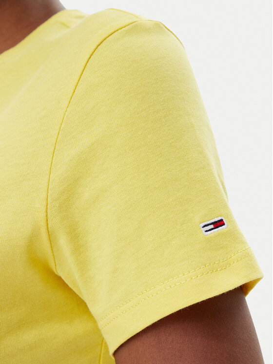 Tommy Jeans Tommy Jeans Póló Essential DW0DW19447 Sárga Slim Fit