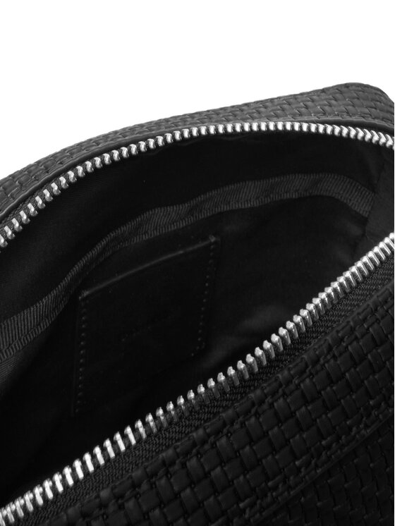 Calvin Klein Torbica za okrog pasu Calvin Klein Embossed Woven Reporter LV04D3208G Črna