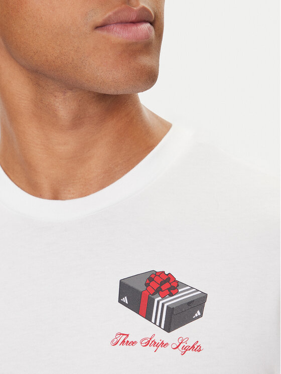 adidas adidas Póló 3-Stripes Lights Giftbox Graphic JV8439 Fehér Regular Fit