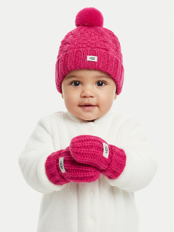 Ugg Набір шапка і рукавички Ugg K Infant Knit Set 22726 Рожевий