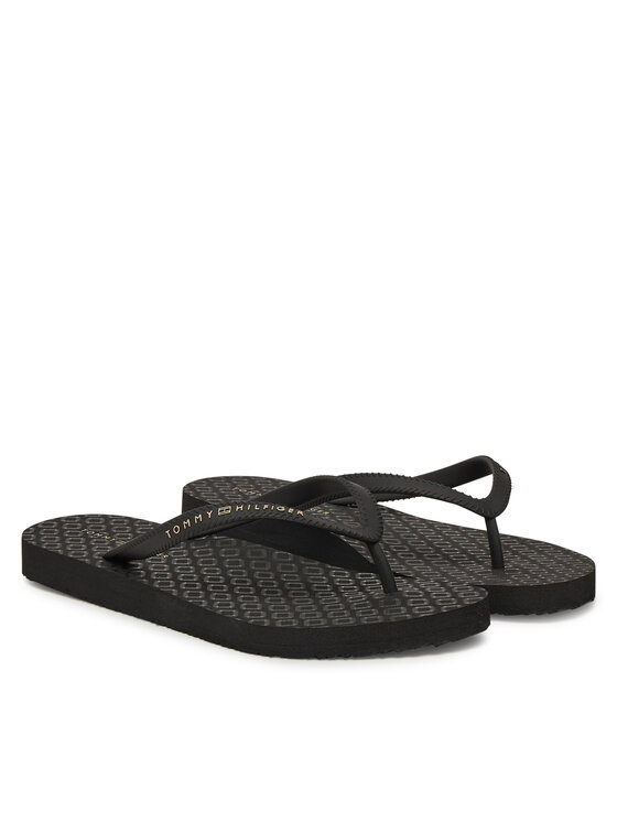 Tommy Hilfiger Čības uz pirksta Tommy Hilfiger Hilfiger Strap Beach Sandal FW0FW08736 Melns