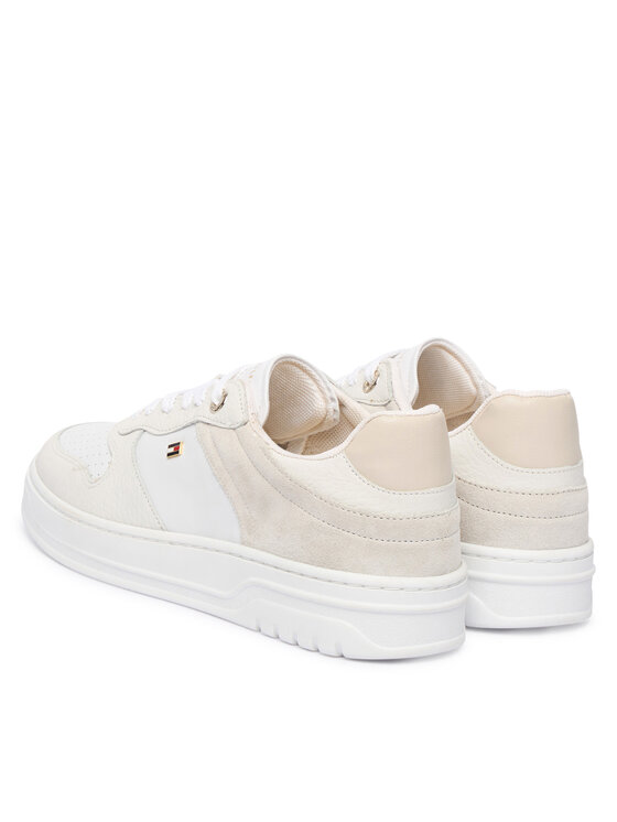 Tommy Hilfiger Sneakersy Tommy Hilfiger Th Sporty Cupsole Tumbled Ltr FW0FW09024 Écru