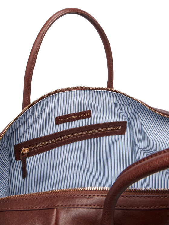 Tommy Hilfiger Geantă de weekend Tommy Hilfiger Th Casual Leather Duffle AM0AM14745 Maro