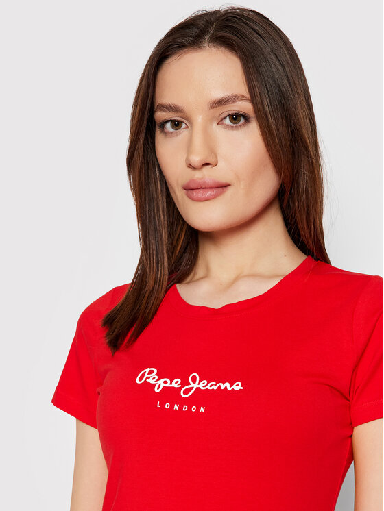 Pepe Jeans Pepe Jeans Футболка New Virginia PL505202 Червоний Slim Fit
