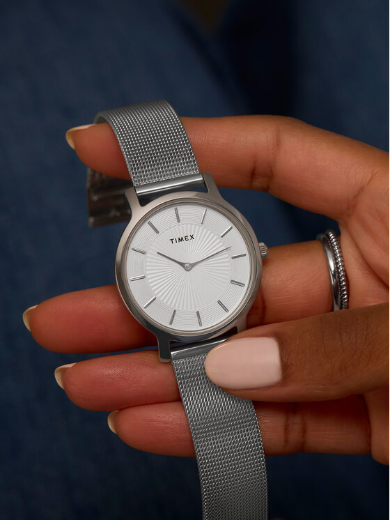 Timex Ρολόι Timex Transcend TW2Y10200 Ασημί