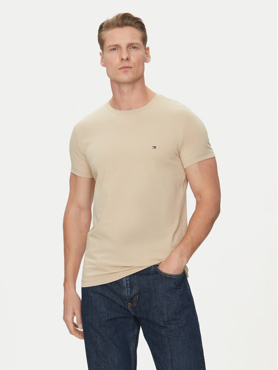 Tommy Hilfiger Tommy Hilfiger Póló MW0MW10800 Bézs Slim Fit
