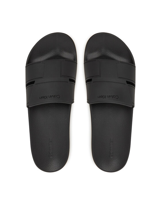 Calvin Klein Klapki Calvin Klein Pool Slide Double T HM0HM01752 Czarny