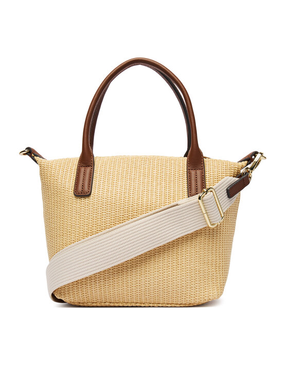 Tommy Hilfiger Soma Tommy Hilfiger Popette Mini Tote Raffia AW0AW18523 Bēšs