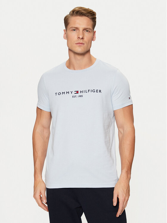 Tommy Hilfiger Tommy Hilfiger Camiseta Tommy Logo MW0MW11797 Azul claro Slim Fit