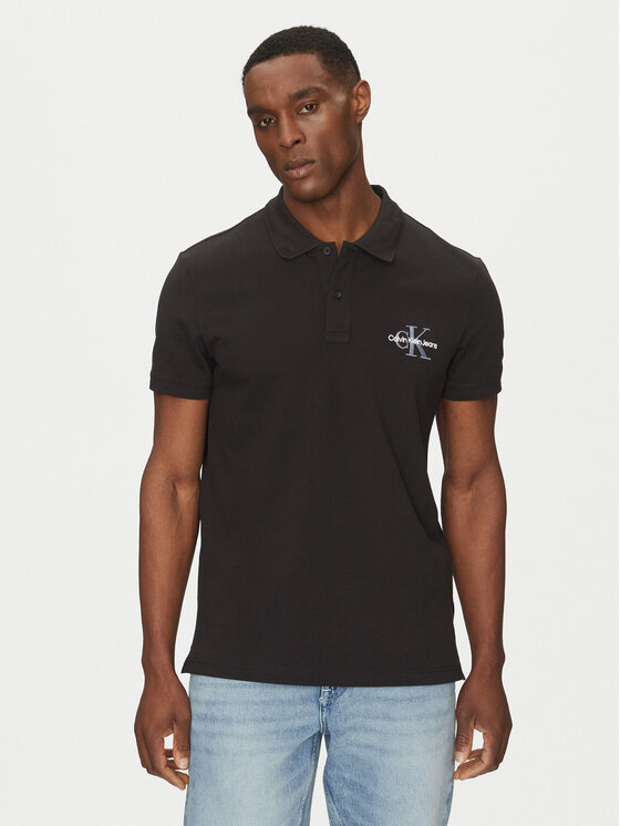 Calvin Klein Jeans Calvin Klein Jeans Polo marškinėliai Monologo J30J325664 Juoda Regular Fit