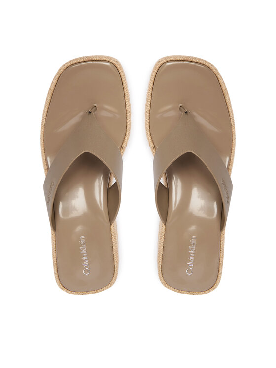 Calvin Klein Infradito Calvin Klein Block Heel Espa 50 Thong Lth HW0HW02902 Marrone
