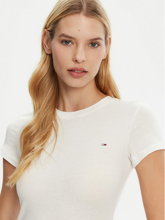 Tommy Jeans Tommy Jeans T-Shirt DW0DW20459 Λευκό Slim Fit
