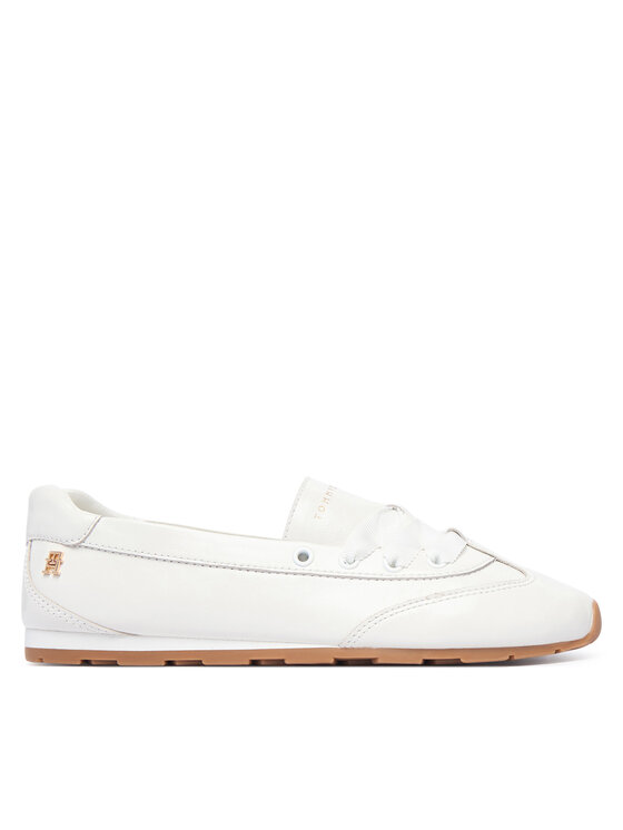 Tommy Hilfiger Balerīnas Tommy Hilfiger Bella Ballet Sneaker FW0FW09449 Balts