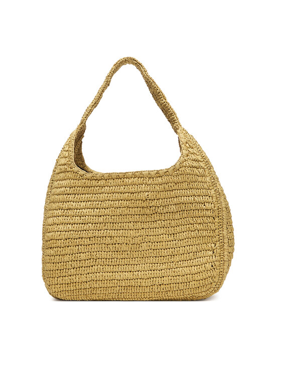 Calvin Klein Ročna torba Calvin Klein Bold Ck Raffia Lg Shoulder Bag LV04F3448G Bež