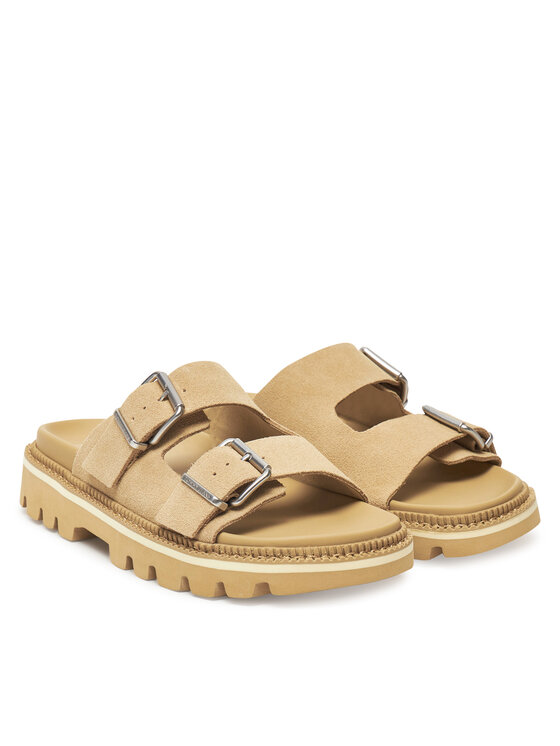 Tommy Jeans Klapki Tommy Jeans Tjw Double Strap Sandal Suede EN0EN02797 Brązowy